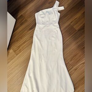 Lulu's Chic White One-Shoulder Dress